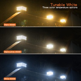 Involux Luces solares para poste de 50 lúmenes, 3000 K y 6000 K, para PVC de 4 x 4, poste de madera de 5 x 5, negro, 1 paquete