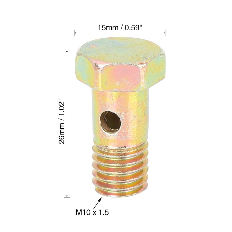 X AUTOHAUX Metric Thread M10 x 1.5 mm Hollow Bolts