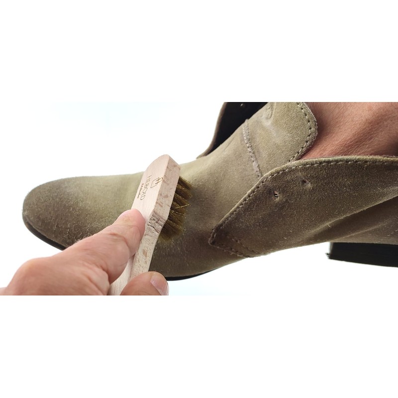 Hebold Shoemaking Brass Brush for Sensitive Suede Leather, Nubuck Leather