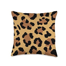 Cheetah Leopard Spots Animal Pattern Design Big Cheetah Spots Leopard Pattern Animal Print Biege Throw Pillow, 16x16, Multicolor