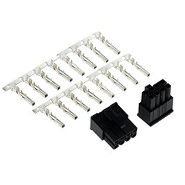 Phobya 8 Pin Graphics Card Male Power Connector with 8 Pins Kit 2pack : Black