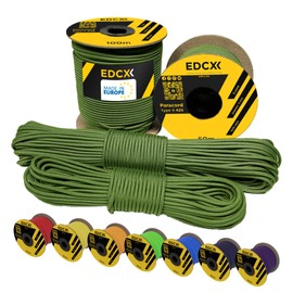 EdcX 3 mm Nylon Paracord 425 (15, 30, 50 and 100m) – 3 mm Type II, 100% Nylon Rope, 3 Strand Rope, 3 mm Nylon Rope in Many Colors (Green Golf, 15 m)