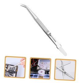 IWOWHERO Heavy-Duty Stainless Steel Jewelry Tweezers for Beads and Crafting Ergonomic Non-Magnetic Design Precision Grip for Electronics and Jewelry-Making Tools