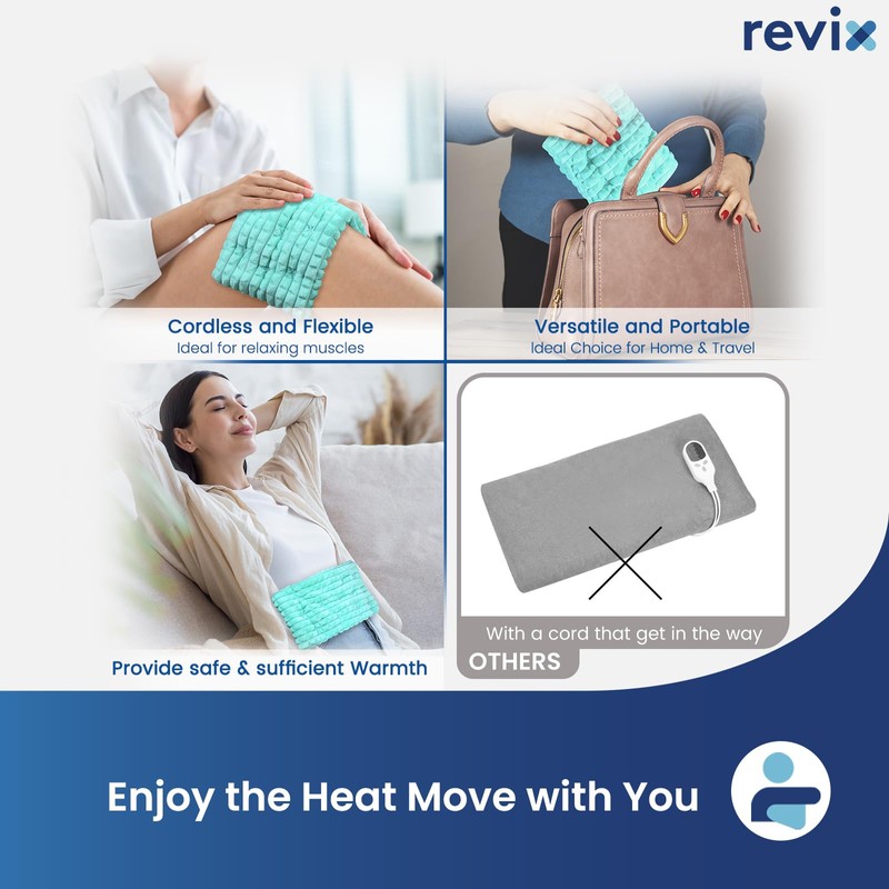 REVIX 6 * 12" Moist Heating Pad Microwavable, Reusable Microwave
