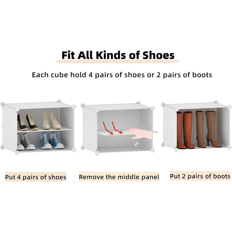 HOMICKER Shoe Storage,24 Pairs Rack Organizer for Closet Cabinet with