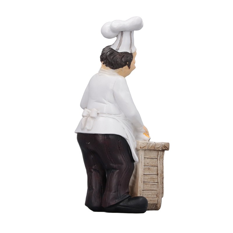 Resin Chef Statue Restaurant Dining Table Decor Figurine Ornament Kitchen