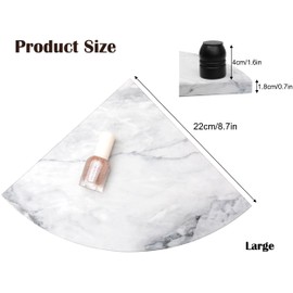 GMYIAK Marble Riser Decor Pedestal Tray, Decorative Marble Riser For Decor Display, Decorative Pedestal Stand for Kitchen Counter Decor (White-L)