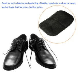 M METERXITY 2 Pack Shoes Polishing Gloves - Clean and Polish Leather Products, Cleaning Shine Cloth Apply to Leather Bags, Shoes, Sofas (7.68" x 4.72", Black)