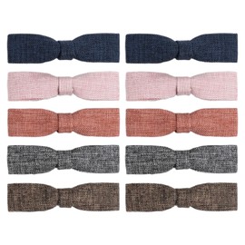 SXQLYH Pack of 10 Fabric Bow Hair Clips, 5 Pairs Hair Clips, Hair Bows for Girls, Non-Slip Crocodile Hair Clips, Hair Accessories for Girls, Women (4)