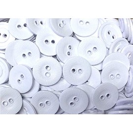 24 Laundry Buttons Boil-Proof and Defect-proof White 16 mm