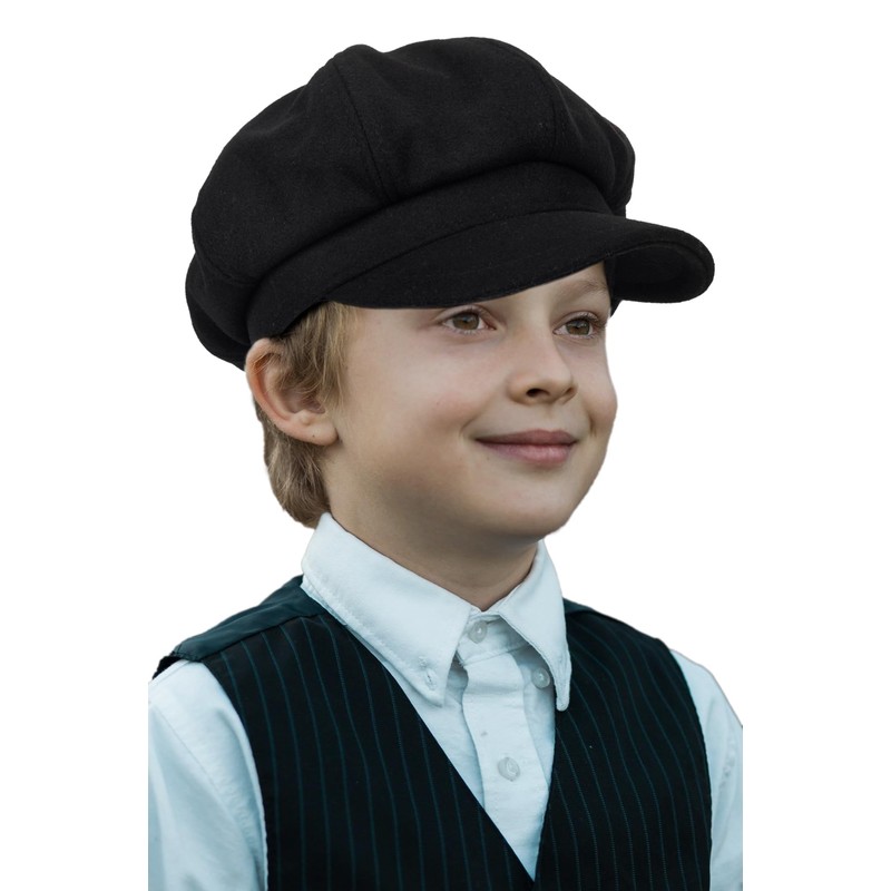 Kids Girls Wool Beret Newsboy Cap - Classic Cabbie Hat