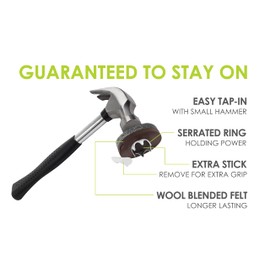 Slipstick GorillaFelt 1-1/2 Inch Felt Glides/Furniture Feet Floor Protectors (Set of 8 Sliders) Nail On Felt Furniture Pads Guaranteed to Stay On, Round, CB270-8