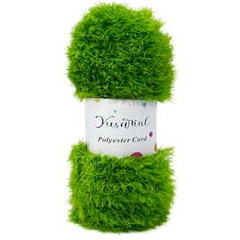 (23 Colors Available) Yusarinl Eyelash Yarn Fluffy 100% Polyester 3,35oz 130 Yards, Fun Fur Yarn for a Border, toy's Hair or Beard-Green