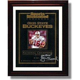 Ohio State Football Craig Krenzel, Jim Tressel 2002 National Championship SI Autograph - Framed 8x10