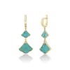 Turquoise and Cubic Zirconia Dangle Drop Earrings for Women in