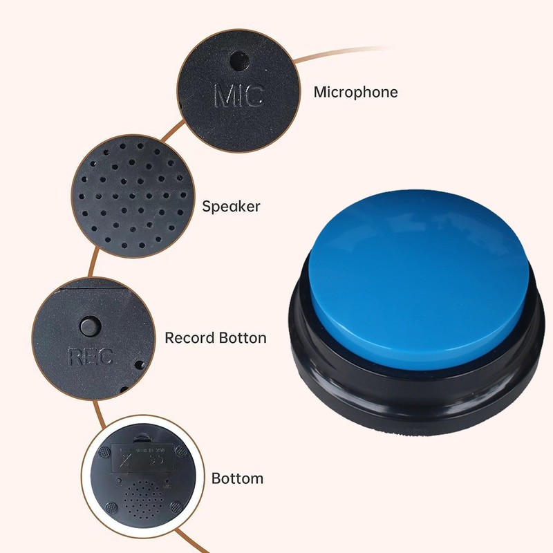 Dog Buttons Training Voice Recorder Squeeze Box Interactive Dog Communication
