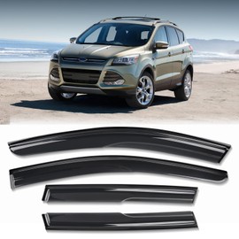 KYX Rain Guards for Car Windows, Outside Mount Window Visors Rain Guards Fit for 2013 2014 2015 2016 2017 2018 2019 Ford Escape, Extra Durable Window Deflectors, Vent Visors, 4 Pieces 94383