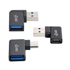 NFHK 3pcs/Lot Angled 90 Degree USB 3.1 Type C Male Female to USB3.0 Type A Female OTG Data 10Gbps Adapter