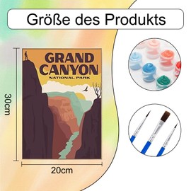lxmydm Painting by Numbers Landscape Digital Oil Painting for Adults 6-Piece Set with 2 Brush Sets Full Set Polypropylene Paints Suitable for Anyone as a Gift 20 x 30 cm