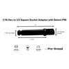 Pro-Graad 7/16 Hex to 1/2 Square Socket Adapter Drive Converter,