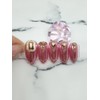 Luxury pink gold handmade nail tips - Short ballerina /