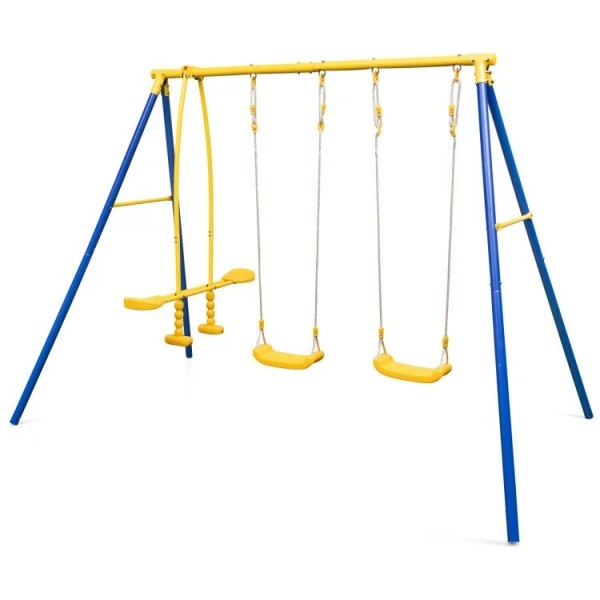 Unbranded Metal Swing Set For Backyard Heavy-Duty Children 2-Swing Seats