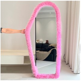 Fluffy Mirror Frame Cover for Arched & Full-Length Mirrors (59"x16") – Stretchy, Non-Slip Fit, 6 Neutral Colors – Soft & Durable Décor (Mirror Not Included)