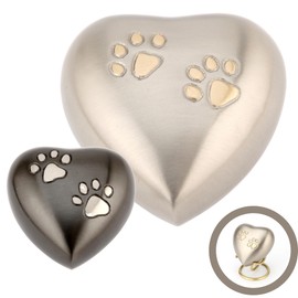 Urns UK Pet Cremation Memorial Heart Keepsake Urn Chertsey Black 3"