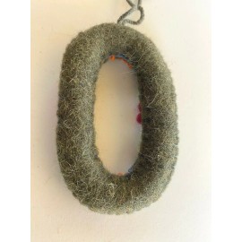 Creative Co-Op Wool Felt Embroidered & Appliqued Alphabet Boho Letter "O" Initial Ornament (O)