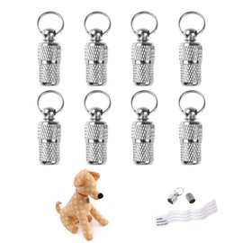 YIUIRUOI 8 Pieces of Pet Identity Address Pendant, Anti-lost Tag Tube, Pet Id Tag.