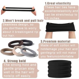 Paquete de 120 coleteros sin costuras: accesorios para cabello grueso, áspero y liso que no dañan el cabello de mujer (colores naturales)