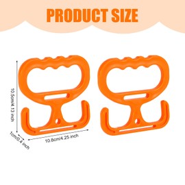 2pcs Grocery Bag Carriers, Plastic Shopping Bag Holder Handle Heavy Duty Handle Carrier Practical Shopper Accessories (Orange)