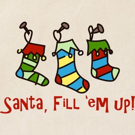 CafePress Santa, Fill 'Em Up Tote Bag Reusable Natural Beige Canvas Shopping Bag