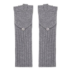 Long Black Cashmere Gloves - grey