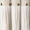 Lush Decor Linen Button Farmhouse Shower Curtain Pleated Two Tone