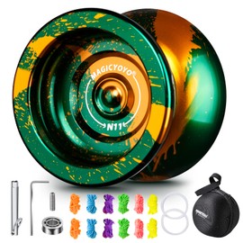 MAGICYOYO N11 Professional Unresponsive Yoyo, Metal Dual Purpose Jojo for Children and Advanced, Trick Yoyo with Replacement Responsive Yoyo Bearing + 12 Yoyo Strings + Removal Tool + Jo Jo Box + Alxe