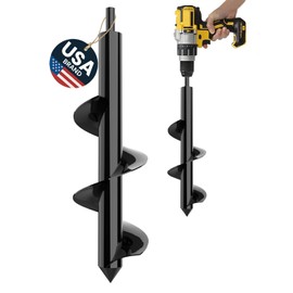K-Brands Auger Drill Bit for Planting – 3 x 12 Inch - Gardening Tools Spiral Hole and Bulb Planter for Umbrella Holes - Compatible with 3/8 Inch Hex Drive
