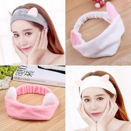 Women's Korean Style Fashion Cat Ear Headband for Sports, Yoga, Face Washing & Makeup Free Size/Gray 15ea