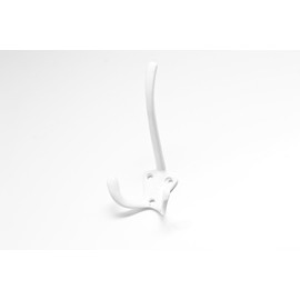 Haken Kleiderhaken Garderobenhaken Doppelhaken 150mm Metall weiss, R-10890