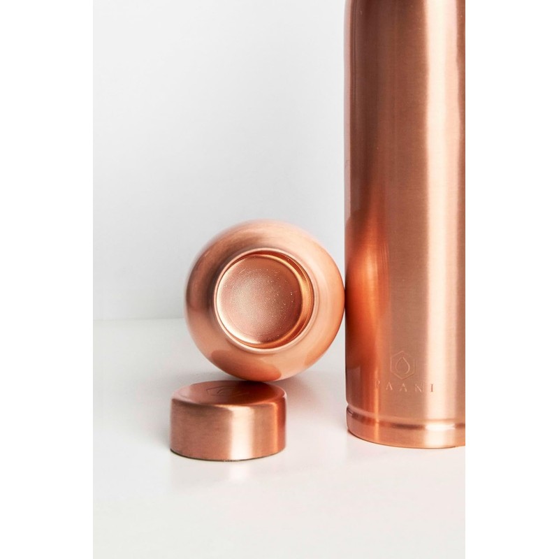 PAANI Pure Copper Water Bottle for Drinking 900ml with Grip