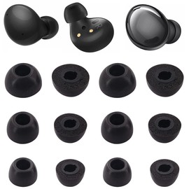 Rqker Foam Ear Tips Compatible with Galaxy Buds 2 Galaxy Buds Pro SM-R177 SM-R190, 6 Pairs S/M/L Sizes Soft Memory Foam Earbud Tips Eartips Compatible with Galaxy Buds 2 Galaxy Buds Pro, 12 Black sml