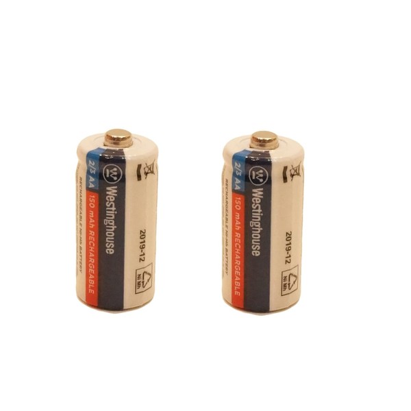 JL Missouri Parts 2X 2/3 AA Ni-Mh Battery Westinghouse Rechargeable 1.2 V Volt 150 mAh Reusable Chargeable