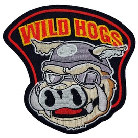 Wild Hogs Embroidered Biker Patch - 4 X 4 Inch Iron on sew on Backing P180