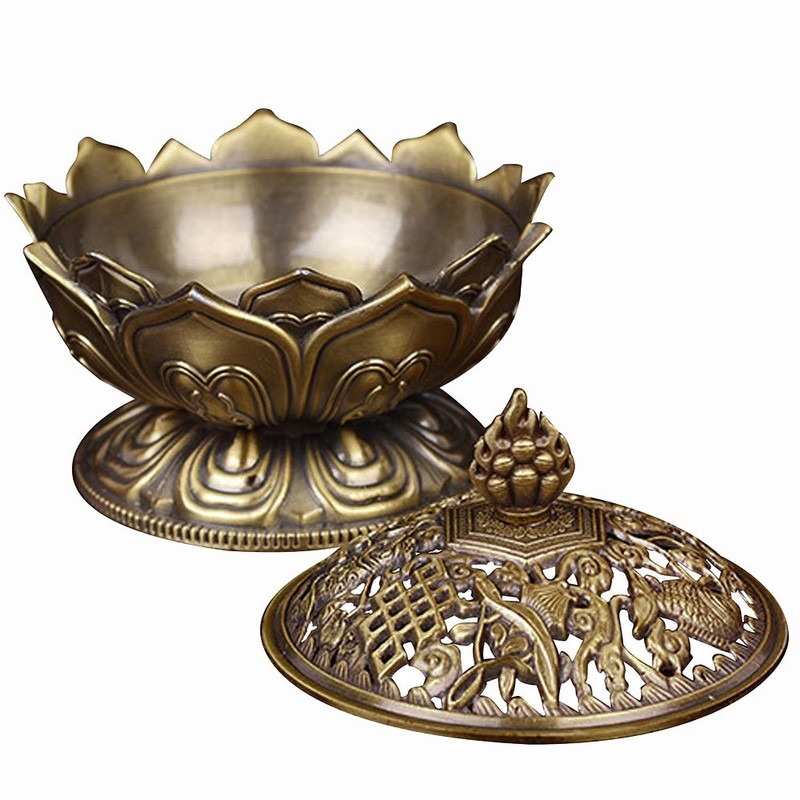 Vientiane Lotus Shaped Incense Burner Mini Metal Aromatherapy Holder Incense