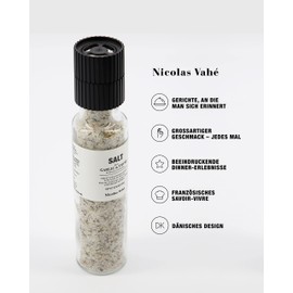 Nicolas Vahe Sea Salt with Thyme and Garlic, Ceramic Salt & Herb Mill, Danish Design with French Twist