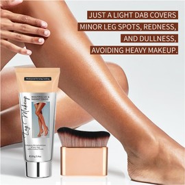 Natural Tan Leg Makeup With Brush Leg Veins Cover up Makeup for Varicose Imperfections,Flawless Looking Legs, Self Tanning Lotion Water Resistant Transfer Proof 100ML Medium Shades