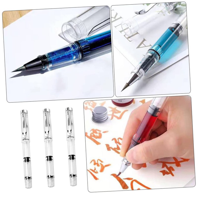 Operitacx Japanese Calligraphy Brush Pen Refillable Brush Pen 3pcs Brush