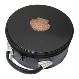 UK EMPIRE GROUP Masonic Crown Cap Case ST Thomas Of Acon Black Leather, Embroidered Emblem (Brown) – Freemason Hat Carrying Storage Box