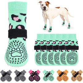 KOOLTAIL Non-slip dog socks, double-sided handles, dog socks for licking to prevent scratches on hardwood floors, outdoor dog shoes and paw protection for small, medium and large