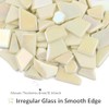 Youway Style Iridescent Cream Glass Mosaic Tiles for Crafs Bulk,200g